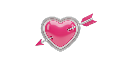 Heart Pierced by Arrow: Valentine's Day Concept