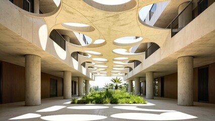 Arcade installation decoration building space area