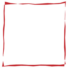 手描き風の赤い吹き出し枠イラスト（縦長・白抜き）