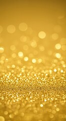 Elegant shimmering gold glitter texture background featuring soft focus bokeh effect and ample empty space for overlay text ,brilliant ,invitation ,bright
