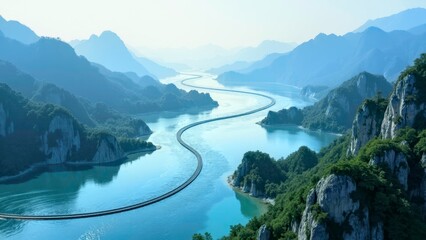 Landscape installations decorate natural landscape areas