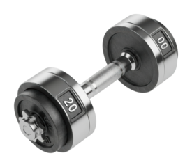 Fitness training equipment home gym dumbbell motivational isolated on transparent background