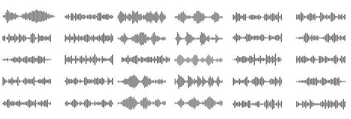 A collection of waveforms on a white background