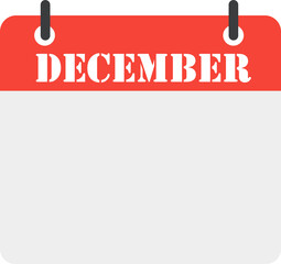 December Calendar Month Isolated Vector Icons for Business Plan Schedule