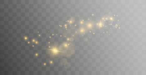 Gold sparkles background. Vector shining particles.