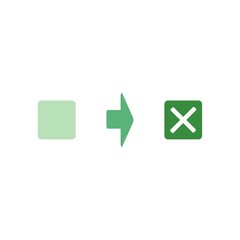 Error and NG icon set with arrow flow