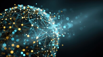 Abstract Globe Network with Glowing Nodes for Technology, Connectivity, and Future Concepts Background