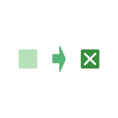 Error and NG icon set with arrow flow