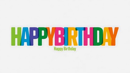 Happy birthday colorful text design for celebration and greeting