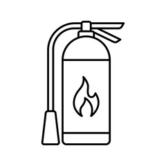 Fire extinguisher tool line art outline icon vector
