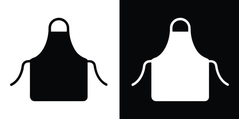 Black apron icon vector, Apron silhouette vector, Chef uniform icon. cooking, baking