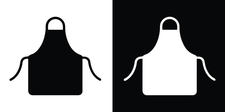 Black apron icon vector, Apron silhouette vector, Chef uniform icon. cooking, baking