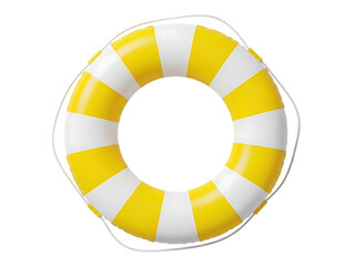 Obraz premium Yellow and white striped inflatable life ring