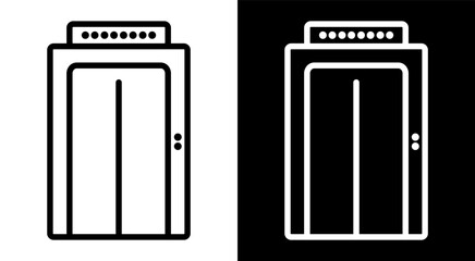 Elevator lift icon with a clean outline design. Flat vector illustration showing, simple lift symbol
