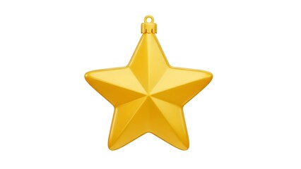 Obraz premium Golden star shaped Christmas ornament with shiny finish