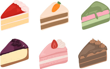 Hand drawn chocolate cake slice illustration