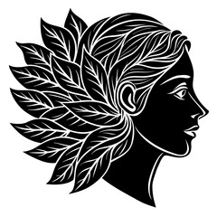 Woman strength mountain empowerment symbol vector illustration