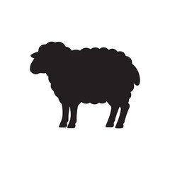 Sheep silhouette icon vector flat design