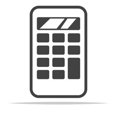 Calculator outline icon transparent vector isolated