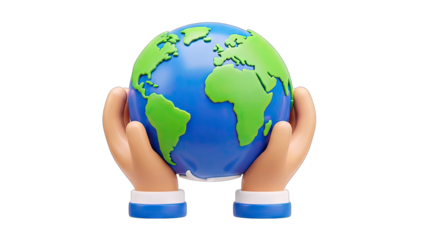 Hands Holding Earth Globe - Save the Planet Concept