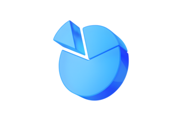 pie chart icon perfect for data visualization, and digital design projects isolated on a white background