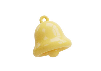 Minimalist Yellow Bell Charm Notification Icon Isolated on White Background