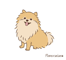 手描きのポメラニアン_ベクターイラスト
