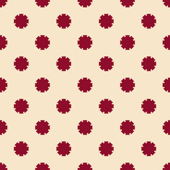 Geometric Circle Pattern, Seamless Retro Maroon Motif Design