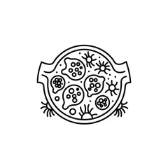 Abstract Microorganism Illustration Expressionism Style Cellular Division Biology Diagram