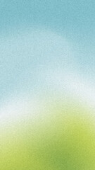 Vertical gradient blurry background with morning blue green colors. Spring color background with grain and noise texture, design for banner or social media.
