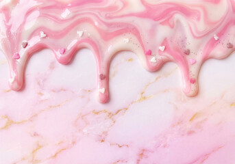 ピンク色のマーブル模様の溶けたテクスチャーと大理石の背景