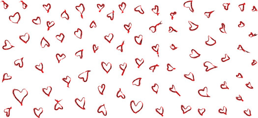 Hand-Drawn Red Hearts Pattern