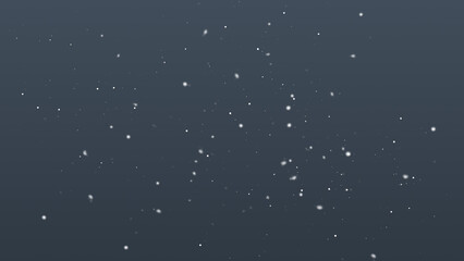 Winter freeze motion of white snow coming down, isolated on black background. Blurred snowfall texture overlay.