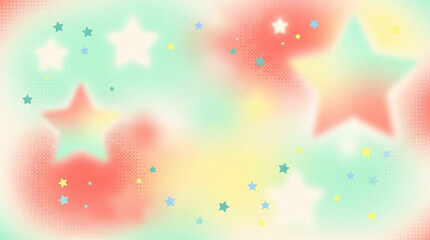 グラデーションのぼやけた星のポップで可愛いグラフィック背景