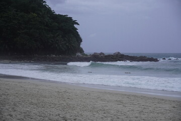 Tropical Shoreline with Waves and Lush Jungle , Freedom Beach