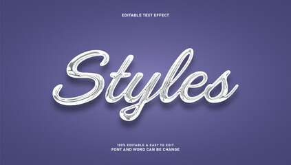 Metallic Silver Script Text Effect on Purple Background