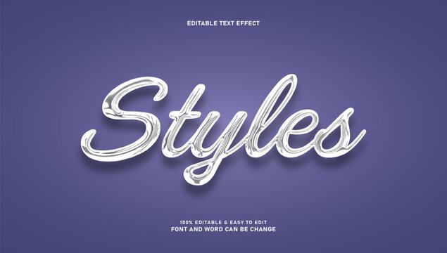 Metallic Silver Script Text Effect on Purple Background