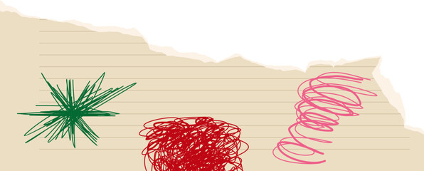 Rough Scribble Torn Paper Illustration