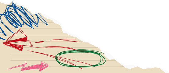 Rough Scribble Torn Paper Illustration