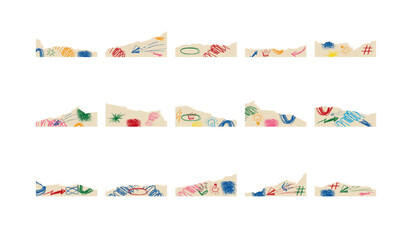 Rough Scribble Torn Paper Illustration