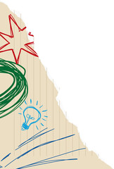 Rough Scribble Torn Paper Illustration