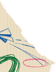 Rough Scribble Torn Paper Illustration