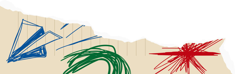 Rough Scribble Torn Paper Illustration