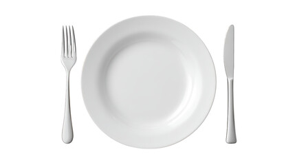 White plate with knife and fork arranged neatly dishware knife fork presented for dining experience