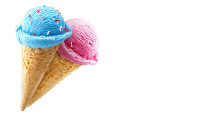 Dual scoops of refreshing frozen dessert presented creamy confection offers delightful chilled indulgence