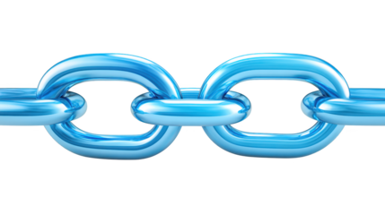 Two metallic links form strong chain connection detailed view shows two durable metal chain links