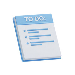 Fototapeta premium To-do list checklist document representing daily tasks, productivity planning, time management, work organization, and personal goals, isolated on a transparent background, png, cutout