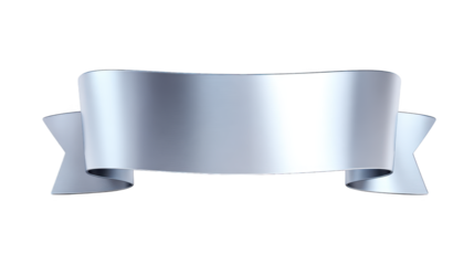 Elegant silver ribbon design on transparent background shimmering silver ribbon with graceful folds enhances any design