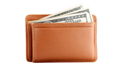 Cash visible in open wallet banknotes protrude from dark leather wallet cash visible