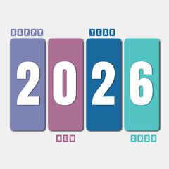 Minimalist Happy New Year 2026 Vector Design with Clean Typography and Modern Festive Elements for Digital and Print